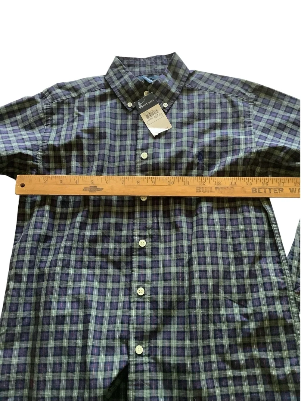 Youth Medium Plaid Polo Ralph Lauren Button Down Shirt NWT